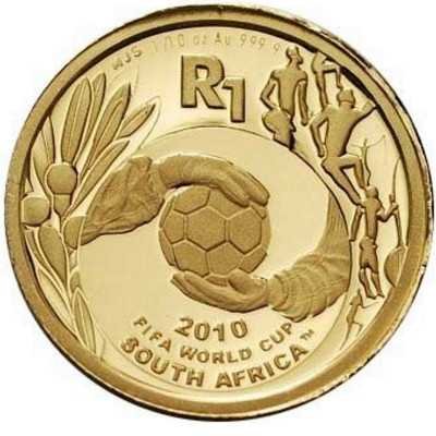 R1, South Africa, 2008, Gold - World Cup Soccer reverse