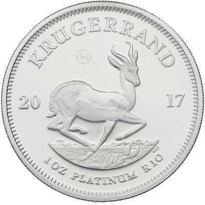 1oz R10, South Africa, 2017, Platinum - Krugerrand reverse