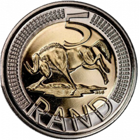 Five Rand, South Africa, 2022, Bimetal obverse