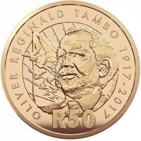 R50, South Africa, 2017, Aluminium Bronze - OR Tambo Centenary reverse