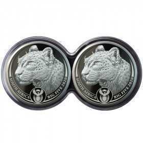 1oz, South Africa, 2020, Silver, Big Five I - Leopard, Double Capsule Obverse