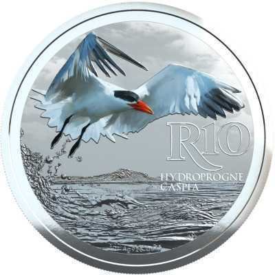 R10 ,South Africa, 2017, Sterling Silver - Reverse of Caspian Tern