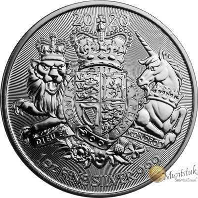 2 Pounds, UK, 2020, Silver - Coat of Arms obverse