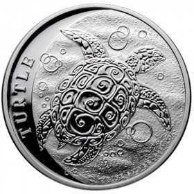 2 Dollars, New Zealand, 2021, Silver - Hawksbill Turtle obverse