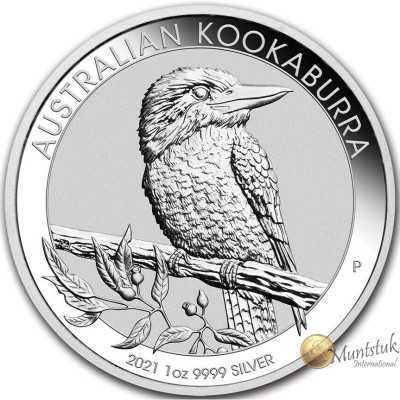 1oz, Australian, 2021, Silver - Kookaburra - Obverse
