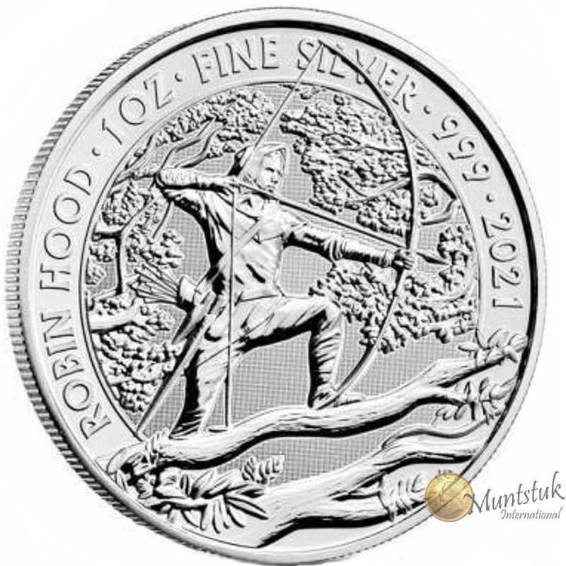 1oz, UK, 2021, Silver - Robin Hood obverse