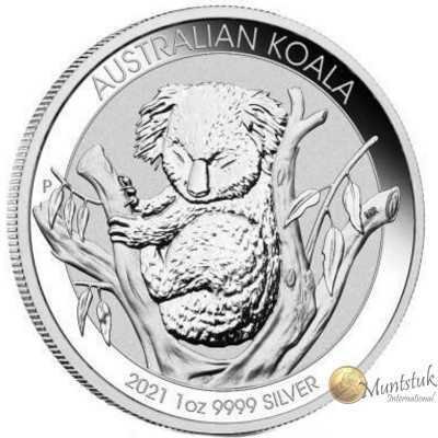 1oz, Australian, 2021, Silver - Koala Reverse