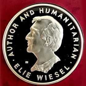 1999, Norway, Sterling Silver, Medal - Elie Wiesel, Author and Humanitarian