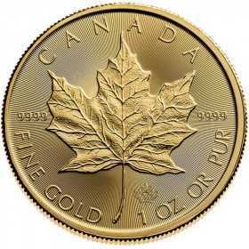 1oz, Canada, 2020, Gold - Maple Leaf reverse