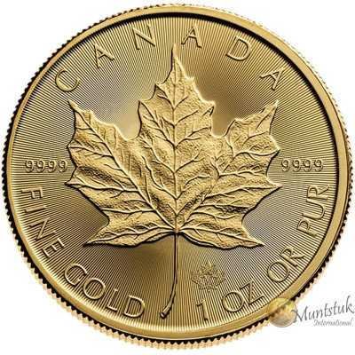 1oz, Canada, 2020, Gold - Maple Leaf reverse