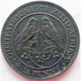 Quarter Penny, South Africa, 1931, Brass