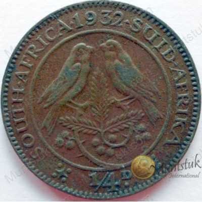 Quarter Penny, South Africa, 1932, Brass