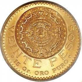 20 Pesos, Mexico, 1959, Gold reverse