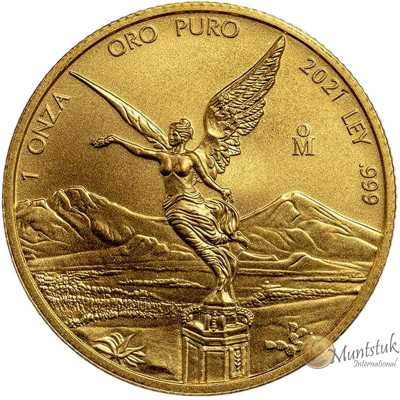 1 Onza, Mexico, 2021, Gold reverse