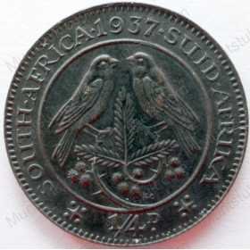 Quarter Penny, South Africa, 1937, Brass