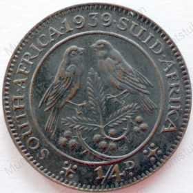 Quarter Penny, South Africa, 1939, Brass