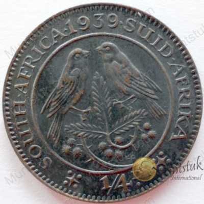 Quarter Penny, South Africa, 1939, Brass