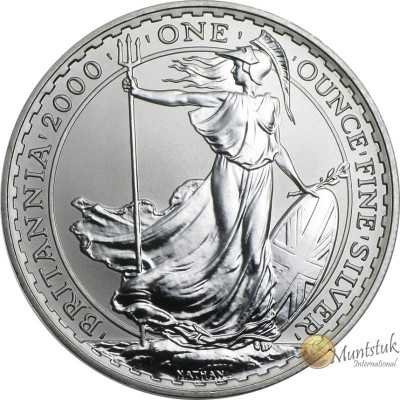 1oz, UK, 2000, Silver - Britannia reverse