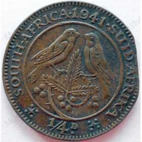 Quarter Penny, South Africa, 1941, Brass