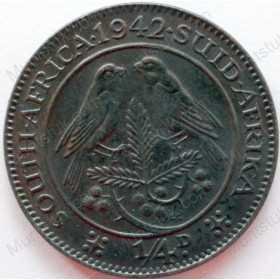 Quarter Penny, South Africa, 1942, Brass