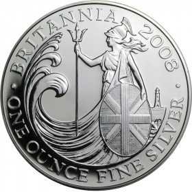 1oz, UK, 2008, Silver - Britannia reverse