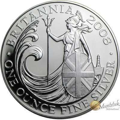 1oz, UK, 2008, Silver - Britannia reverse