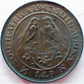 Quarter Penny, South Africa, 1943, Brass