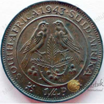 Quarter Penny, South Africa, 1943, Brass