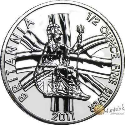 1/2oz, UK, 2011, Silver - Britannia Reverse