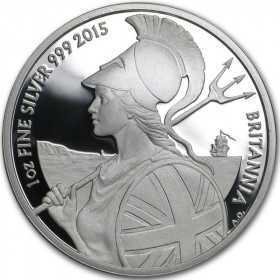 1oz, UK, 2015, Silver, Britannia - Proof reverse