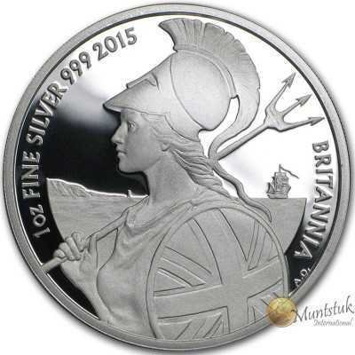 1oz, UK, 2015, Silver, Britannia - Proof reverse