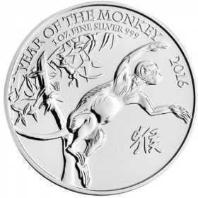 1oz, UK, 2016, Silver, Lunar Collection - Year of the Monkey Reverse