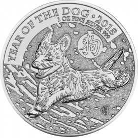 1oz, UK, 2018, Silver, Lunar Collection - Year of the Dog reverse
