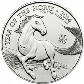 1oz, UK, 2014, Silver, Lunar Collection - Year of the Horse Reverse