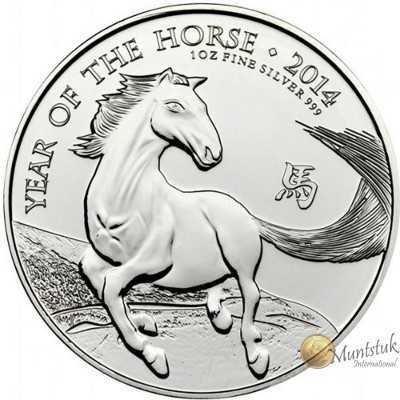 1oz, UK, 2014, Silver, Lunar Collection - Year of the Horse Reverse