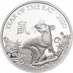 1oz, UK, 2020 Silver, Lunar Collection - Year of the Rat(Proof) reverse