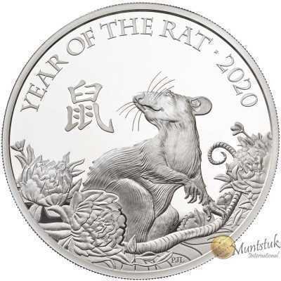 1oz, UK, 2020 Silver, Lunar Collection - Year of the Rat(Proof) reverse