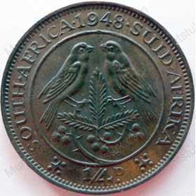 Quarter Penny, South Africa, 1948, Brass