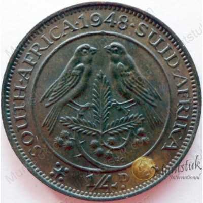 Quarter Penny, South Africa, 1948, Brass