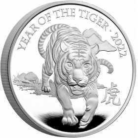 1oz, UK, 2022, Silver, Lunar Collection - Year of the Tiger reverse