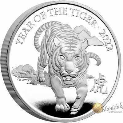 1oz, UK, 2022, Silver, Lunar Collection - Year of the Tiger reverse