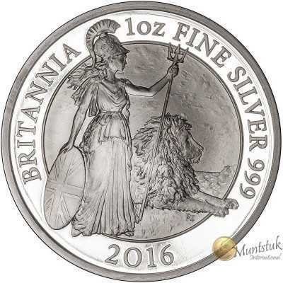 1oz, UK, 2016, Silver, Britannia - Proof reverse