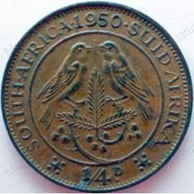Quarter Penny, South Africa, 1950, Brass