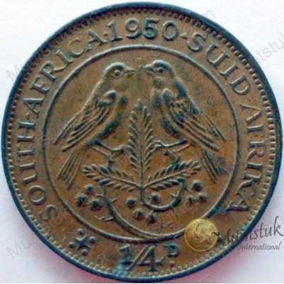 Quarter Penny, South Africa, 1950, Brass