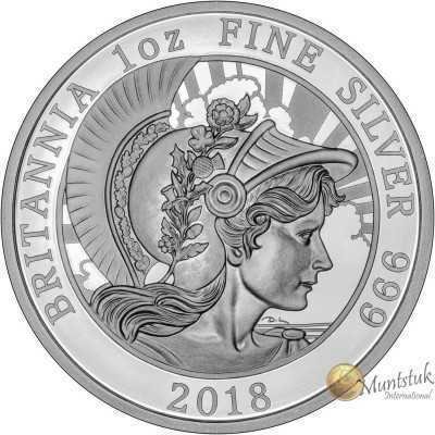 1oz, UK, 2018, Silver, Britannia - Proof reverse