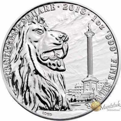 1oz, UK, 2018, Silver, Trafalgar Square reverse