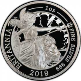 1oz, UK, 2019, Silver, Britannia - Proof reverse