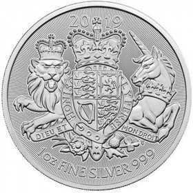 1oz, UK, 2019, Silver, Royal Arms reverse
