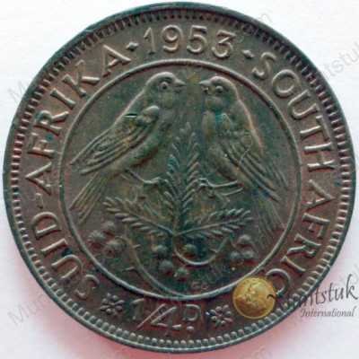 Quarter Penny, South Africa, 1953, Brass