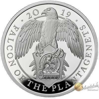 1oz, UK, 2019, Silver, Falcon of the Plantagenets reverse